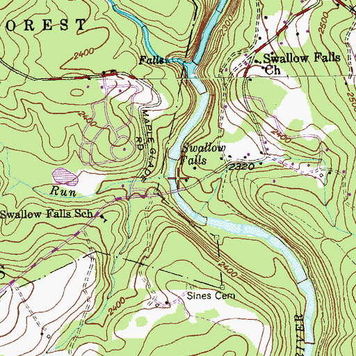 Topographic Map of Toliver Run, MD