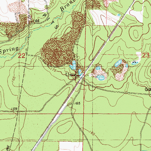 Topographic Map of Unco, AR