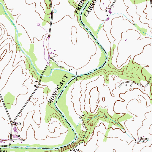 Topographic Map of Toms Creek, MD