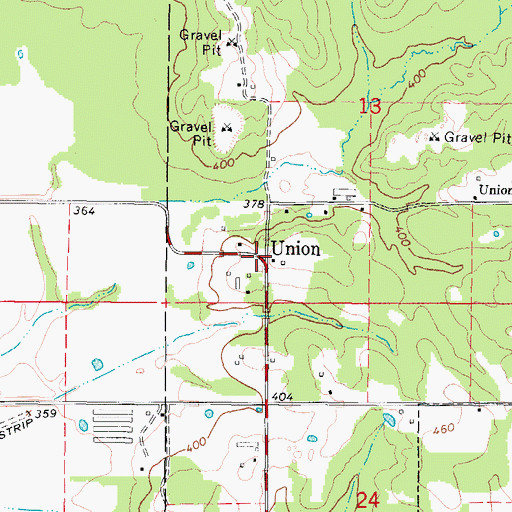 Topographic Map of Union, AR