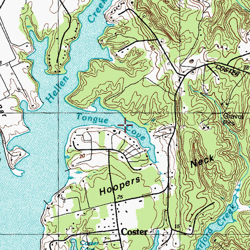Topographic Map of Tongue Cove, MD