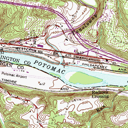 Topographic Map of Tonoloway Creek, MD