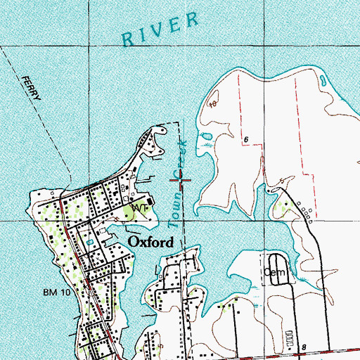 Topographic Map of Town Creek, MD
