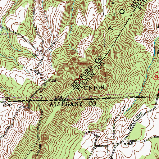 Topographic Map of Town Hill, MD