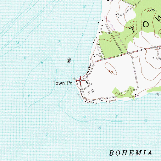 Topographic Map of Town Point, MD