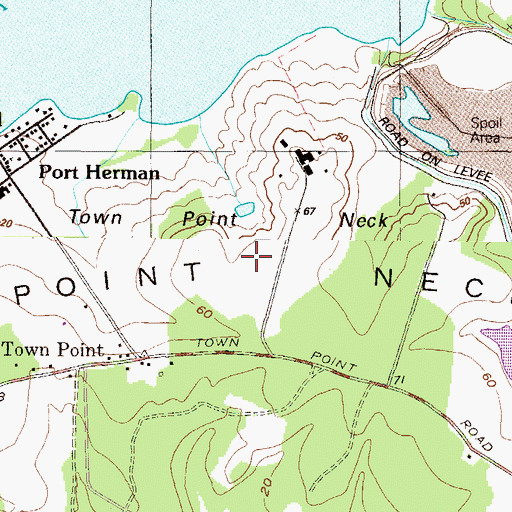 Topographic Map of Town Point Neck, MD