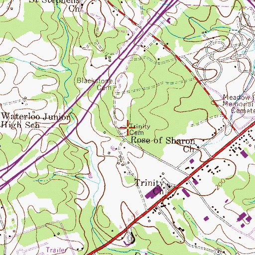 Topographic Map of Trinity Cemetery, MD