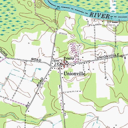Topographic Map of Trinity Church, MD