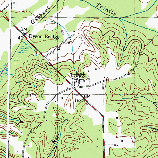 Topographic Map of Trinity Church, MD