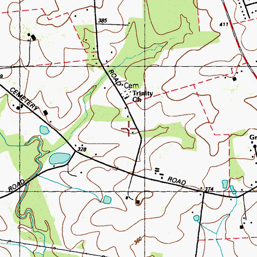 Topographic Map of Trinity Church, MD