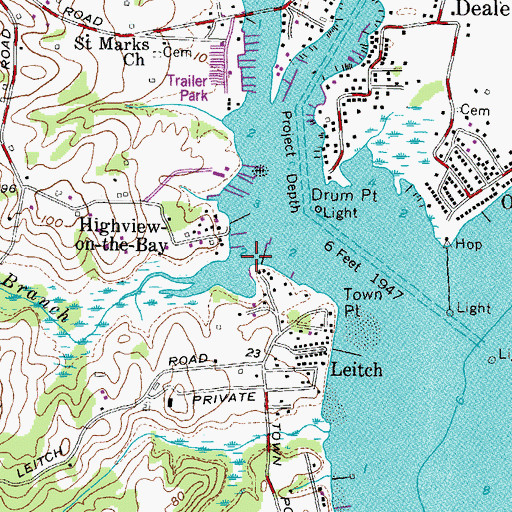 Topographic Map of Trotts Branch, MD