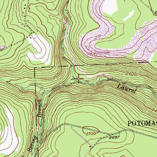 Topographic Map of Trout Run, MD