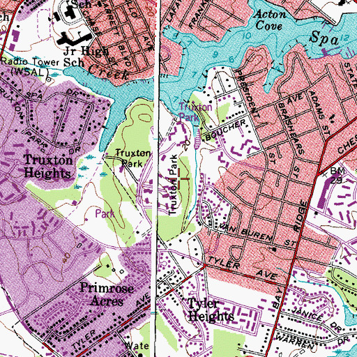Topographic Map of Truxton Park, MD