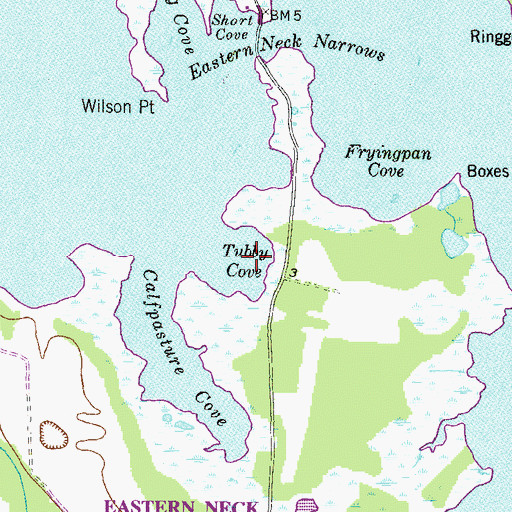 Topographic Map of Tubby Cove, MD