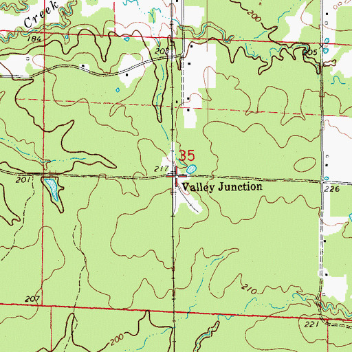 Topographic Map of Valley Junction, AR