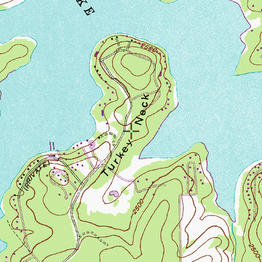 Topographic Map of Turkey Neck, MD