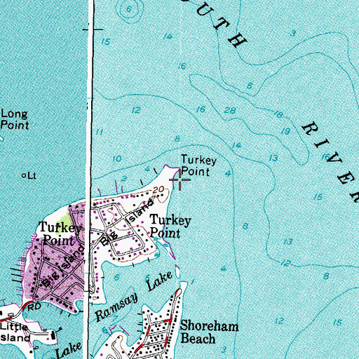 Topographic Map of Turkey Point, MD