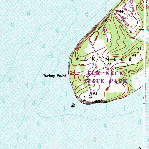 Topographic Map of Turkey Point, MD