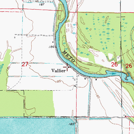 Topographic Map of Vallier, AR