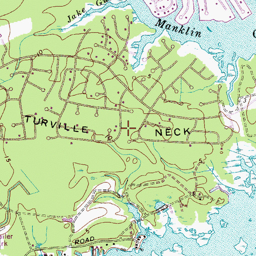 Topographic Map of Turville Neck, MD