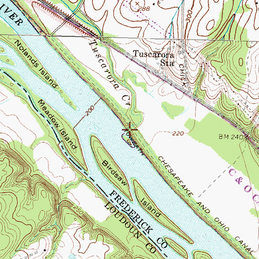 Topographic Map of Tuscarora Creek, MD