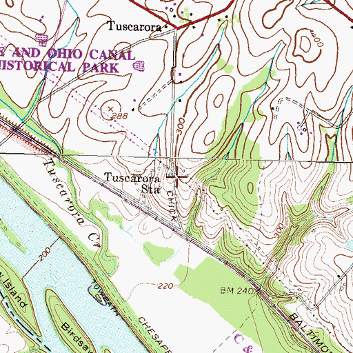 Topographic Map of Tuscarora Station, MD