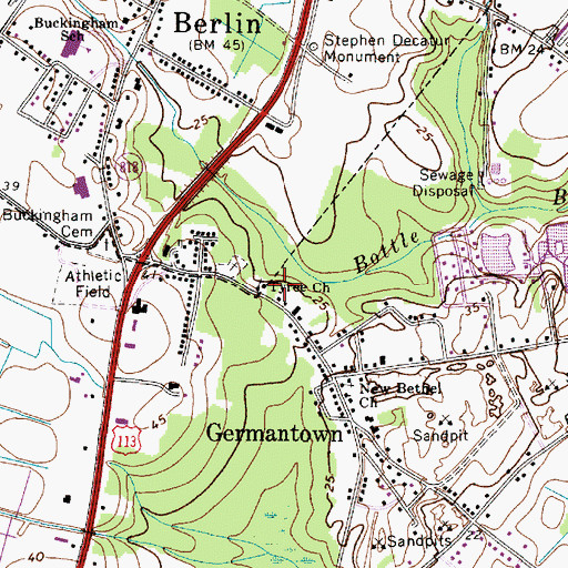 Topographic Map of Tyree Church, MD