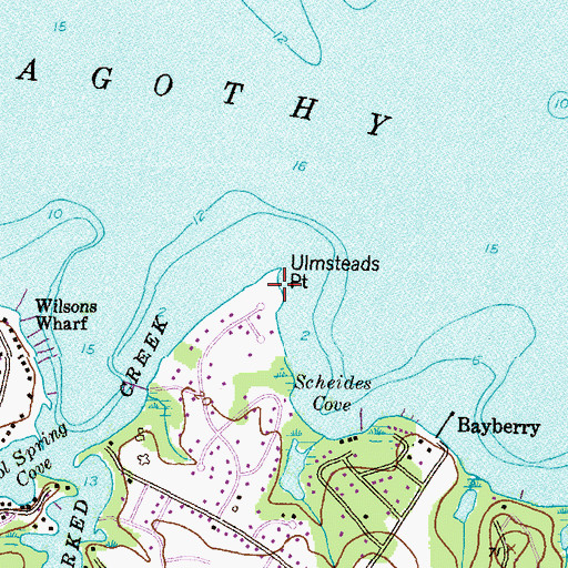 Topographic Map of Ulmstead Point, MD
