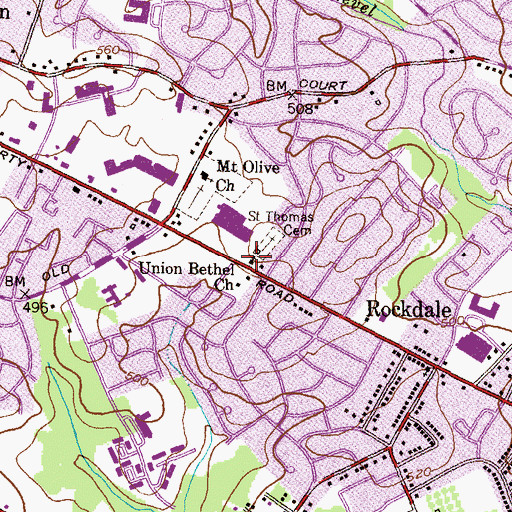 Topographic Map of Union Bethel African Methodist Episcopal Church, MD