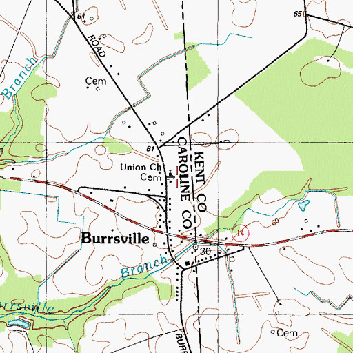 Topographic Map of Union Church, MD