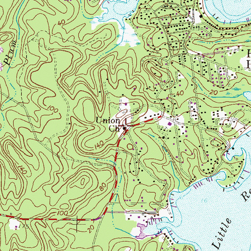 Topographic Map of Union of Herald Harbor Presbyterian Church, MD
