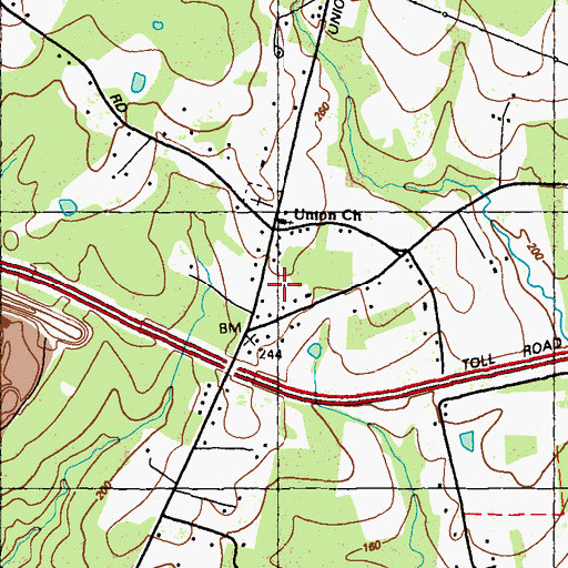 Topographic Map of Union Church, MD