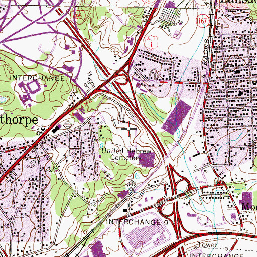 Topographic Map of United Hebrew Cemetery, MD