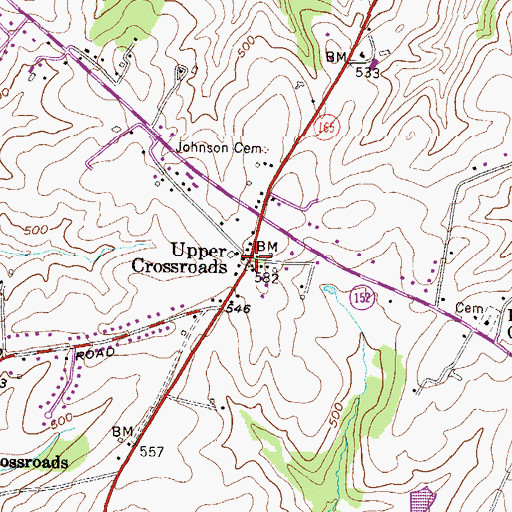 Topographic Map of Upper Crossroads, MD