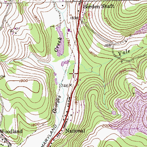 Topographic Map of Vale Run, MD