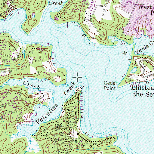 Topographic Map of Valentine Creek, MD
