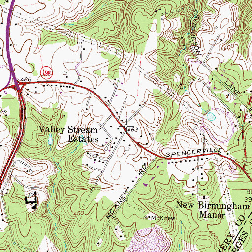 Topographic Map of Valley Stream Estates, MD