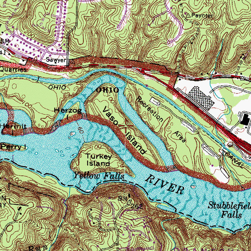 Topographic Map of Vaso Island, MD