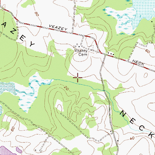 Topographic Map of Veazey Neck, MD