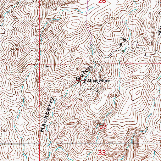 Topographic Map of Alice Mine, AZ