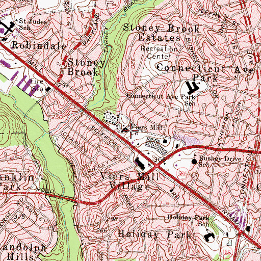 Topographic Map of Viers Mill Church, MD