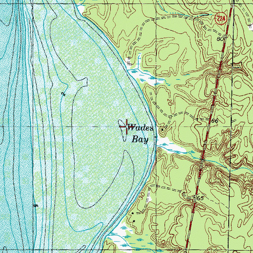Topographic Map of Wades Bay, MD