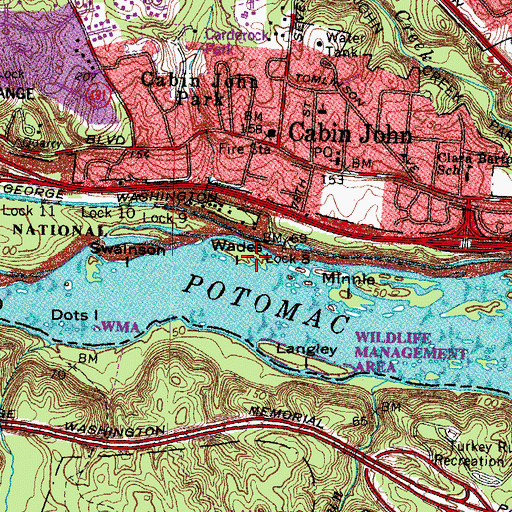 Topographic Map of Wades Island, MD