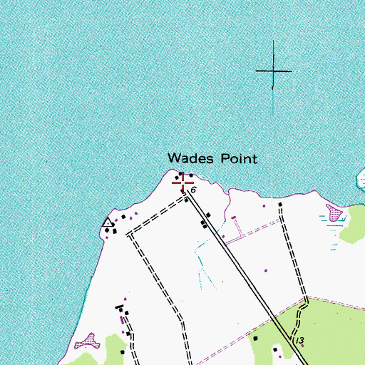Topographic Map of Wades Point, MD