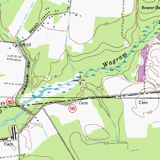 Topographic Map of Wagram Creek, MD