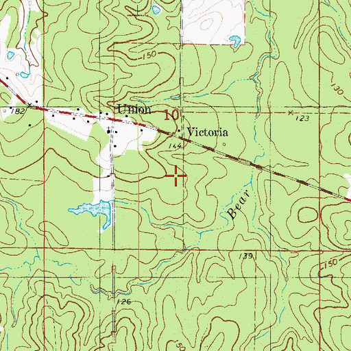Topographic Map of Victoria, AR