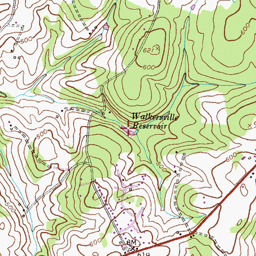 Topographic Map of Walkersville Reservoir, MD