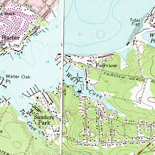 Topographic Map of Wall Cove, MD