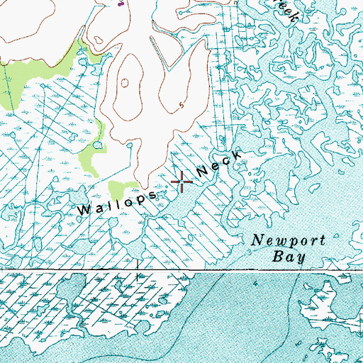 Topographic Map of Wallops Neck, MD