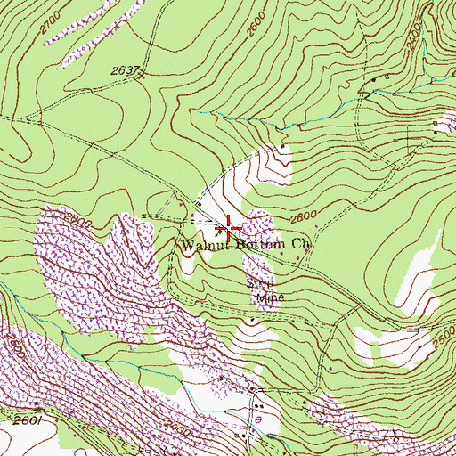 Topographic Map of Walnut Bottom Church, MD